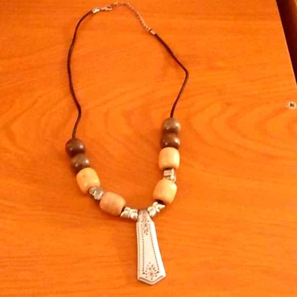 Jewelry - Vintage Beaded Ethnic Fork Necklace